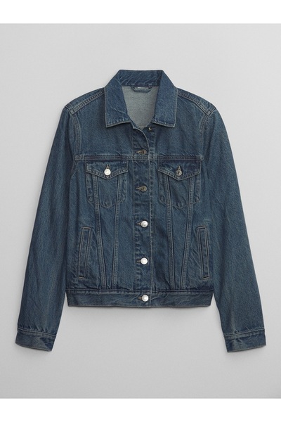 GAP Kadın Mavi Icon Denim Washwell™ Ceket