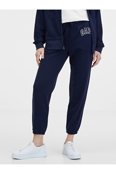 GAP Kadın Lacivert Logo Jogger Havlu Kumaş Eşofman Altı
