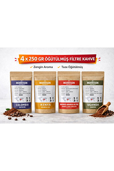 Morrison Coffee Roasters 4 Adet 250 gr Öğütülmüş Filtre Kahve Seti