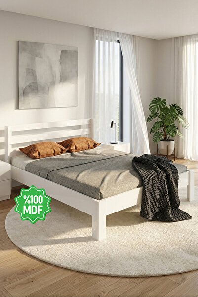Ninnimo Elit ÇOCUK GENÇ YETİŞKİN TEK ÇİFT KİŞİLİK PARLAK Beyaz MDF Karyola BA...