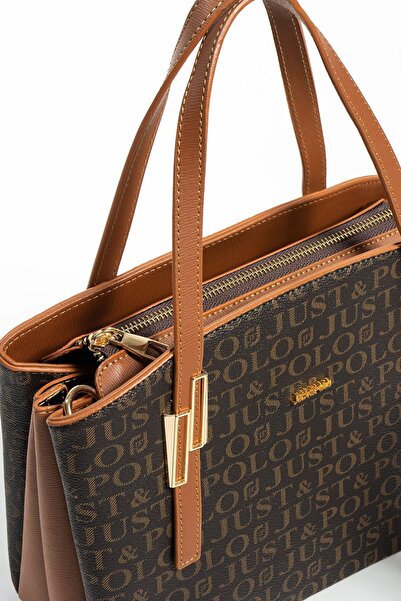 Just Polo Printed Patterned Medium Size Women's Shoulder Bag 4045