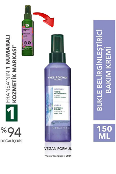Yves Rocher Bukle Belirginleştirici Bakım Kremi - Kıvırcık Ve Dalgalı Saçlar ...