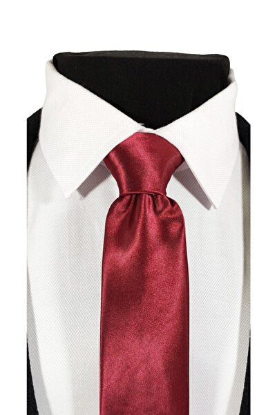 BLC Basic Line Co. Σετ μαντήλι με σατέν γραβάτα σε μπορντό χρώμα