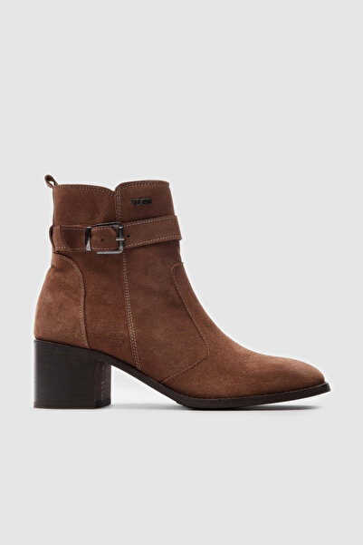 TOGO Sigarro Süet Hakiki Deri Kadın Topuklu Bot [060175]