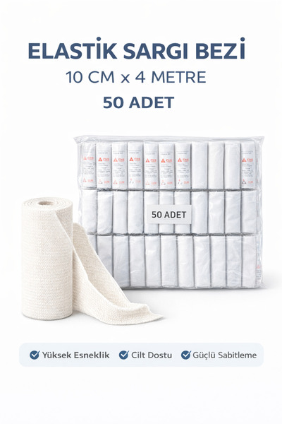 DS Sağlık Elastik Sargı Bezi 10 Cm x 4 Metre 50 Adet Ekonomik Paket – Yüksek ...