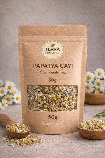 Terra Organik Papatya Çayı 50 gr ( Yeni Mahsül, Doğal Kurutulmuş, Elenmiş ) /...