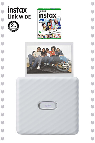 Fujifilm Instax Wide Link Beyaz Akıllı Telefon Yazıcısı Ve 10'lu Film