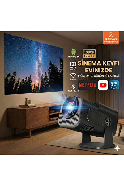 TARÇIN Taşınabilir 4K Destekli Full HD Projektör Oda Nemlendiricisi Hediyeli ...