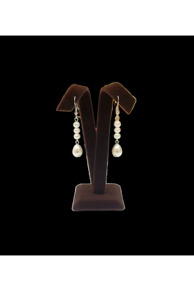 MeGass Dekor Suede Fabric Brown Color 10 cm Earring Display Accessory