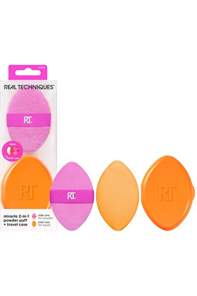 Real Techniques Miracle 2-In-1 Powder Puff Plus Travel Case Multicolour