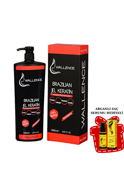 wallence Brazilian Keratin Kokusuz Dumansız, Arganlı Saç Serumu Set