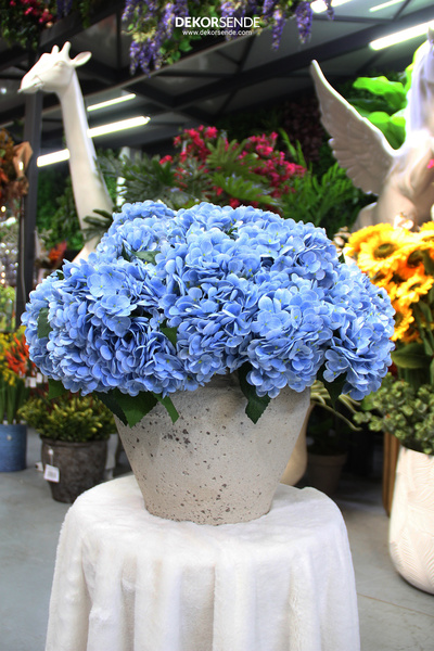 Dekorsende Veštačka hortenzija, mokra Teksturirano 43 cm svetloplava