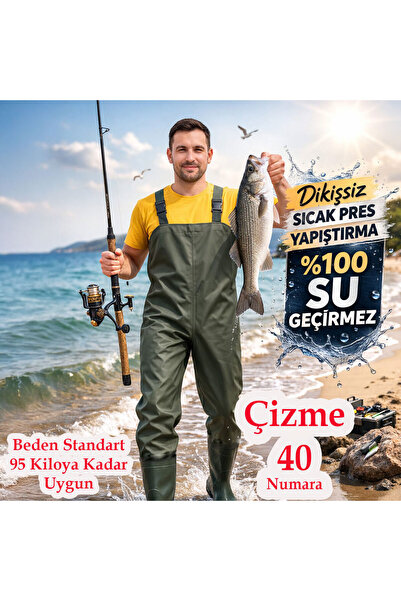 Bursahatırası Balıkçı Tulum Çizme %100 Su Geçirmez 55 mikron PVC Göğüs Çizme ...