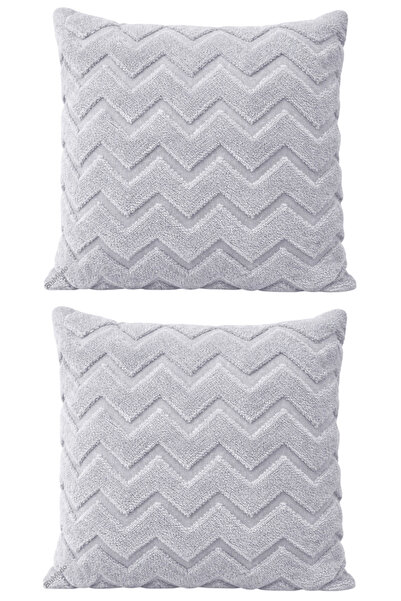Bumedo Plush Decorative Throw Pillow Cover Nordic Zigzag-Herringbone Set of 2...