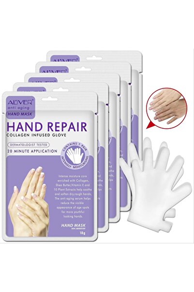 ALİVER Hand Repair Collagen Infused Glove 4 Pack Moisturizing Gloves, Moistur...