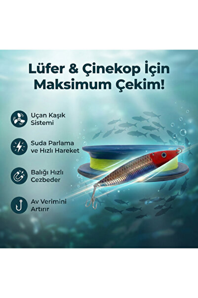 SAY Balıkçılık Uçan Kaşık Lüfer Av Takımı – Hazır Kurulu Misinalı