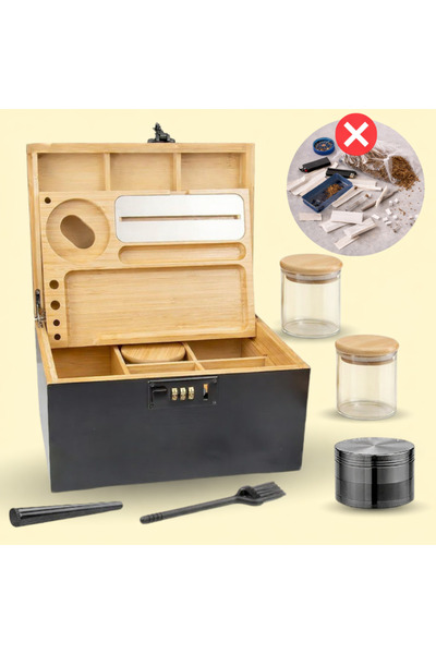 OEM Cutie pentru depozitarea hash cu cod, cutie pentru țigări din bambus cu a...