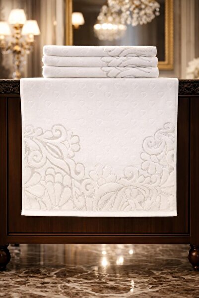 S&R 3 bucăți prosop pentru mâini și față din catifea jacquard cu model de ini...