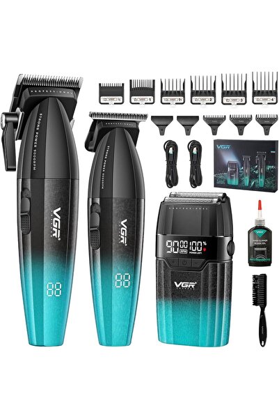VGR V-640 S3 Profesyonel Kablosuz Saç ve Sakal Kesme Makinesi 3 in 1 Tıraş Seti