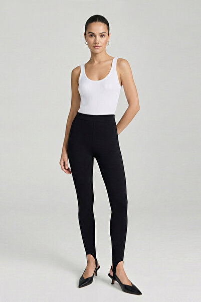 Setre Black Leggings with Detailed Cuffs