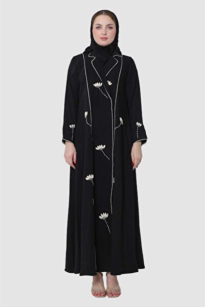 mothhela عباية من ستايلش لف باللون الاسود