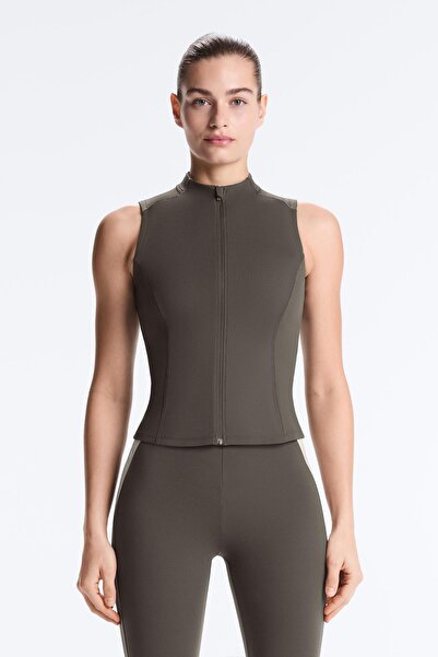 Oysho Sleeveless zip T-shirt