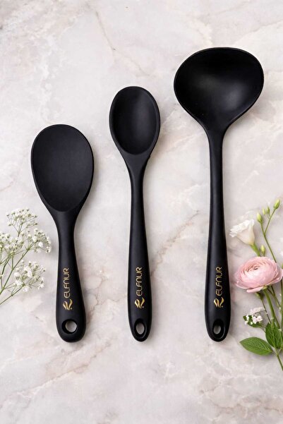 elfnur 3 Adet Sert Uçlu Isıya Dayanıklı Yanmaz Yapışmaz Silikon Yemek Servis ...