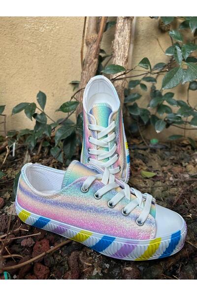 Scarpe Magiche Rainbow Sole Girls' Sneaker – Shiny Fabric, Everyday Use