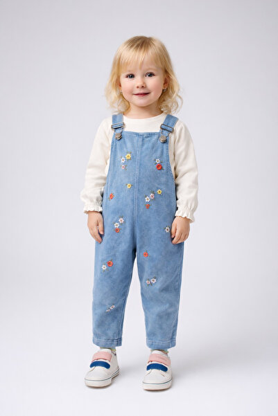 dinamik çocuk Kız Bebek Çiçek/Çilekli/Kirazlı Nakışlı Uzun Kollu Badili Esnek...