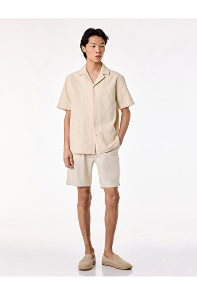 Koton Cotton Pocket Bermuda Oversize Baggy Jean Shorts with Lace-Up Waist