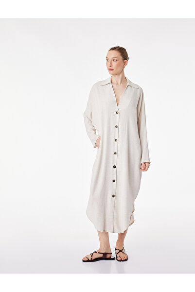 Koton Φόρεμα-πουκάμισο με μακριά μανίκια, με τσέπες και κουμπιά, από μείγμα β...
