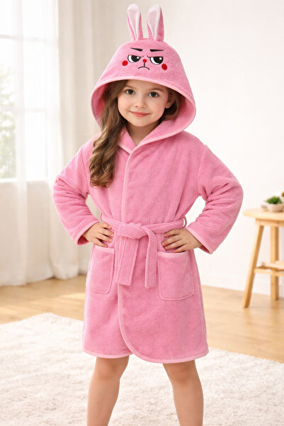 DM Hooded Girl's Boy's Bathrobe - Rabbit Pattern