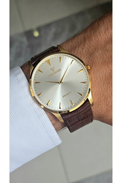 Raymond ERKEK KOL SAATİ RYM-631494-GOLD-KAHVE-BEYAZ