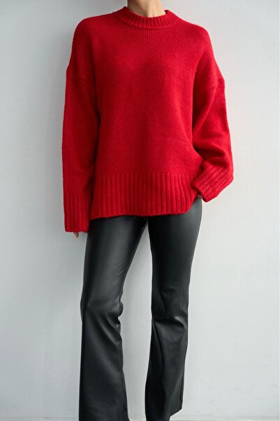 Güneş Pulover de tricotaj oversize cu decolteu