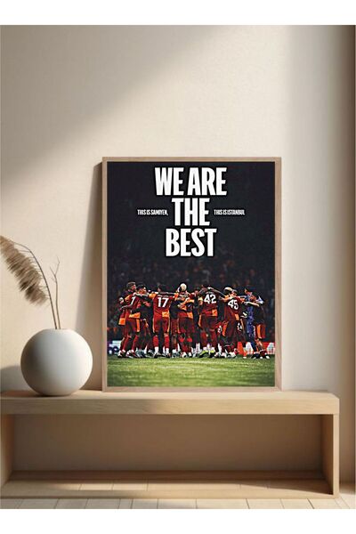 MOR TABLO Poster Tek Parça Doğal Ahşap Çerçeveli Tablo