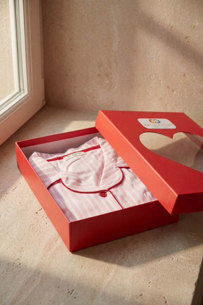 Katia&Bony Set pijama cu dungi pentru fetiță, roz