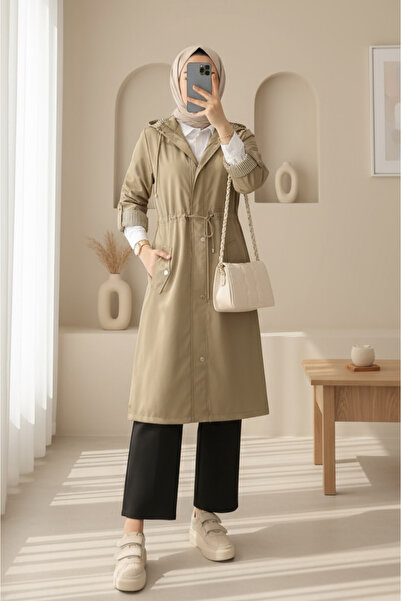 HİJABAYA Тренч з підкладкою в смужку