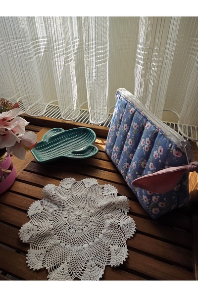 Evita Çiçekli makyaj çantası