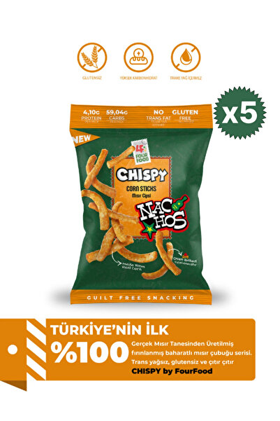 CHİSPY Nachos Çeşnili Mısır Cipsi 80g Gerçek Mısırdan Fırınlanmış Atıştırmalık
