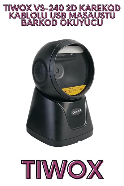 Tiwox VS-240 2D KAREKOD KABLOLU USB MASAÜSTÜ BARKOD OKUYUCU