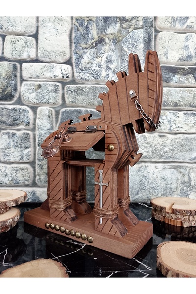 GÖKÇEN HOBİ Truva Atı Açılır Kapaklı 29 cm Ahşap