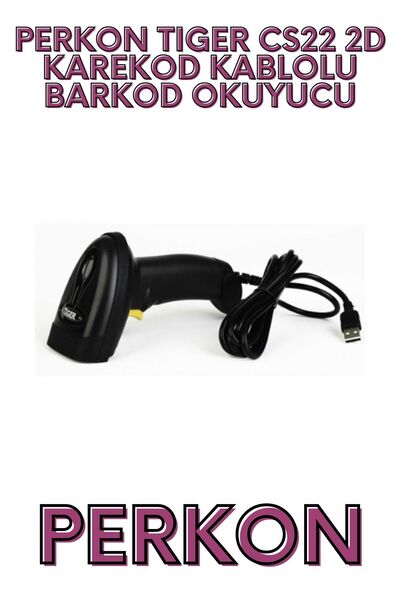 PERKON Tiger Cs20 1D Laser Wired USB Barcode Reader