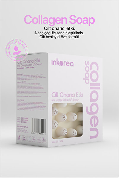 İnkorea Collagen Soap - Cilt Onarıcı Kabak Lifli Nar Çiçeği Özlü Sabun