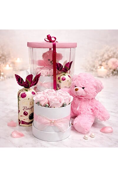 velve Pachet Magic, Aranjament floral, Ursulet de plus si Praline Heidi, Femei