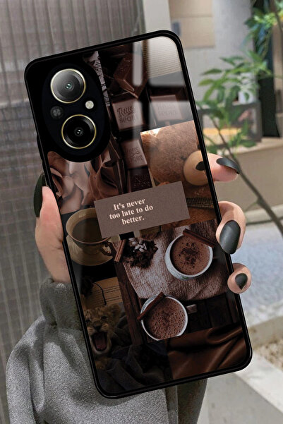 realme 12 Lite Uyumlu Kahverengi Poster Tasarımlı Glossy Premium Kılıf