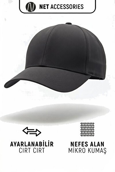 Net Tekstil Gray Smoked Micro Hat Adjustable Velcro Sports Cap Unisex