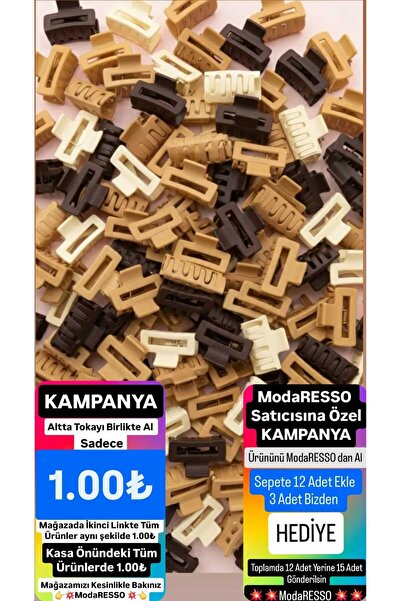 modares Renkli Orta Boy KAHVERENK Mandal Toka - Trend Şık Toka 4 cm