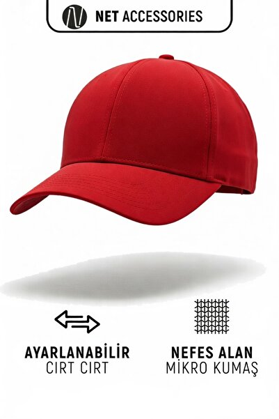 Net Tekstil Red Sports Micro Hat Adjustable Velcro Cap Unisex
