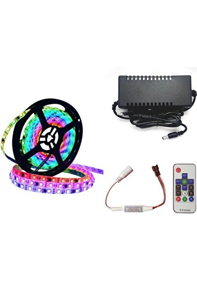 DORA LED WS2811 ARGB Pixel Şerit LED 5m RF Kontrol Devresi+Adaptör