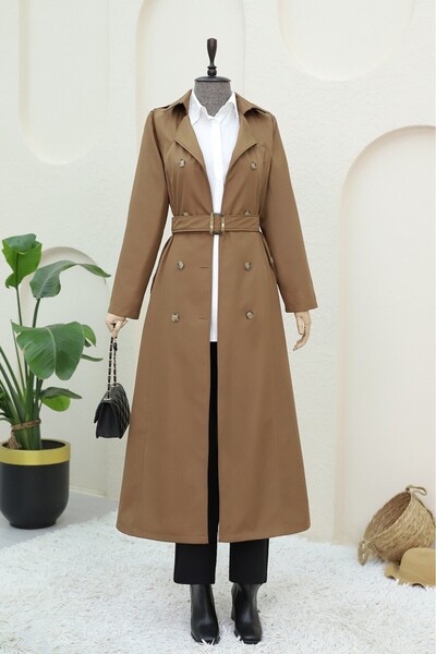 HİJABAYA Двуредно палто с колан